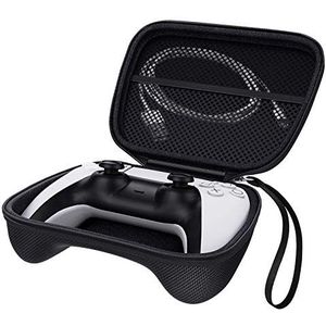 MoKo Case voor PS5 Controller, Xbox Series X/S, EVA draagtas game controller houder zware beschermhoes harde shell voor Sony PlayStation 5 draadloze controller 2020, zwart, Zwart