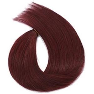 Paardenstaartverlenging, Blonde rechte paardenstaartextensies for vrouwen Haarverlengingen(Burgundy)