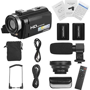 Videocamera Camcorder Digitale videocamera HDV-201LM 3 Inch Screen 108 0P FHD Digitale videocamera camcorder 4MP 16X Digital Zoom+Rechargeable Battery Set Multifunctionele vlogcamera(Option 2)