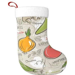 Kfjghhl Groente Fruit Grote Xmas Kous Sneeuwpop Gedrukt Patroon Sokken Kerst Opknoping Zakken Home Decoraties