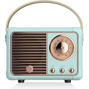 Retro Bluetooth Radio Mini-luidspreker - Nostalgische Kofferradio Met Bluetooth 5.0, Oplaadbare Kleine Radio voor Kantoor en Thuis