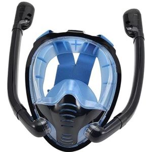 Qianly Snorkelmasker Duikmasker Dubbele ademslang Onderwateraccessoires Draagbare duikbril Lichtgewicht zwemmasker , S M Kid Blauw