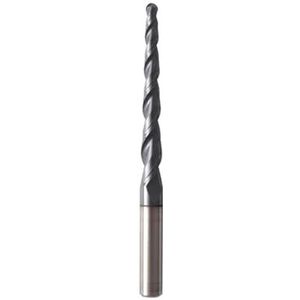 1 stks 2-fluit taps toelopende kogelneus spiraalfrees, 3,175 mm 4 mm 6 mm 8 mm schacht carbide CNC-frezen R0.25-R2.0 hout-metaalsnijwerk frees ( Size : R1X30.5XD6X75L )
