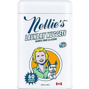 Nellie's Wasnuggets - 60 ladingen - Geurvrije pods - Plantaardig en geconcentreerd - Lost snel op, geen residu, reisvriendelijk - veilig voor alle machines - Langdurig vermogen - Made in Canada)