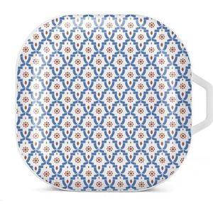 Morrocan Modern Geometrisch Oordopjes Hoesje Compatibel met Samsung Hard Shell Beschermhoes Wit-Stijl