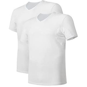 DAVID ARCHY Herenvesten Bamboevezel V-hals Ondershirt Herenondergoed Afslankend Bamboevest - 2 stuks