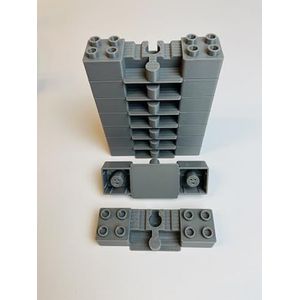 9 x spiraalbrugadapter voor Duplo-bouwstenen en houten rails van Brio/Playtive/Lillabo (grijs)