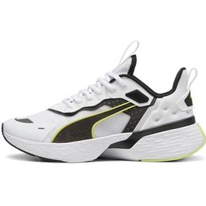 PUMA Softride Sway hardloopschoen 36 White Black Lime Pow Green