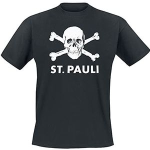 FC St. Pauli Skull T-shirt zwart XL 100% katoen Duurzaamheid, Fan merch, Schedels, sport, Voetbal
