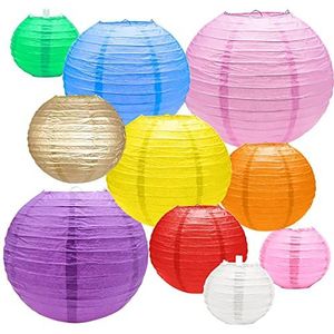 Papieren Lantaarn Gekleurde Lampionnen Lampenkap Ronde Papieren Lantaarns 20 Stuks Meerkleurige Lampions Paper Lamp Lampion Voor Buiten Tuin Bruiloften Feest Decoratie Lampionen (4"" 6"" 8"" 10 "")