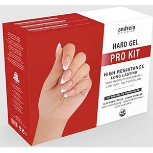 Andreia Professionele Hard Gel Nail Kit PRO met Hard Gel Clear, French Builder White, Ultrabond Nail Primer, Top Coat, Extra Glow, Prep Clean Cleanser, Wasbare Nagelvijl, Handdoek & Gel Builder Brush
