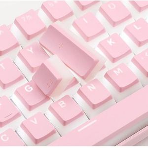 QPSJXN Cyrillic Russische Double Shot PBT Keycapset voor mechanische toetsenborden 117 ISO -lay-out - keycaps (Engels roze)