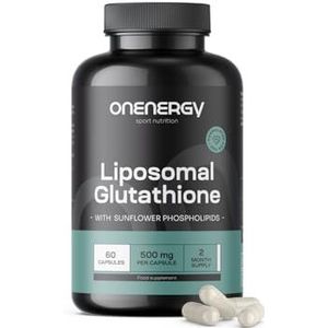 OnEnergy Liposomaal Glutathion – 500 mg per Capsule – 60 Capsules – Tripeptide voor Celbescherming – Liposomale Vorm voor Betere Opname – Hoge Concentratie – Complete Lichaamsondersteuning