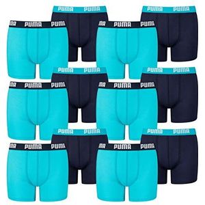 PUMA Set van 12 boxershorts voor jongens en kinderen, ondergoed, 789 - Helder Blauw, 176
