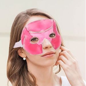 ICEHOF - Oogkoelmasker - Aangenaam Bovenmateriaal - Met Opbergzak - Effectief Voorhoofd Tot Wangen - Migraine
