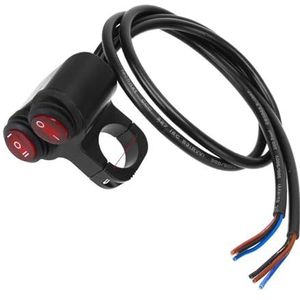 Motorfiets Stuur Schakelaar Motorfiets Stuur Koplamp Aan/uit Schakelaar 12V Waterdichte Aluminiumlegering Lichtschakelaars(Double switch)