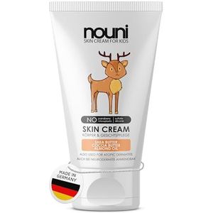 Baby & Kids Huidcrème, lichaam en gezicht, zonder parabenen, siliconen en microplastic, vochtinbrengende crème met shea- en cacaoboter, amandelolie, voor de gevoelige huid, Made in Germany, 75 ml