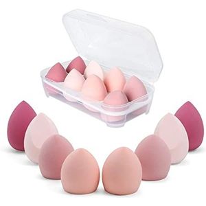 WENRENMK Make-up Spons Set, 8 stuks Schoonheidsspons voor Foundation, Nat en Droog, Latexvrij, Geschikt voor Foundation, BB Cream, Vloeistof, Zonnebrandcrème