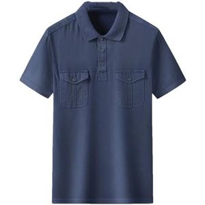 Heren Zomer Mode Polo's Shirts Mannen Shirt Tops Mannen Korte Mouw T-Shirt Mannen Kleding, Donkerblauw, XL