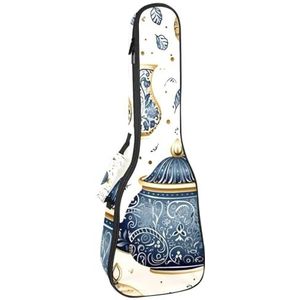 DragonBtu Waterdichte Oxford Doek Ukulele Tas Stevige Beschermhoes voor Muziekinstrument-25.9x9x3.1in/66x23x8cm - Cartoon Arabische Theepot, Multi 3, 25.9x9x3.1in/66x23x8cm