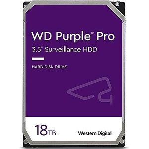 Western Digital Purple Pro 18TB Smart Video 3,5 inch interne harde schijf, AllFrame-technologie, 550 TB/jaar, 512 MB cache, 7.200 rpm,