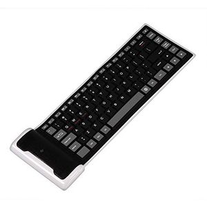 87 toetsen opvouwbaar draadloos Bluetooth-toetsenbord, draagbaar ultradun siliconen draadloos toetsenbord voor laptop pc-telefoon, waterdicht, stralingsbestendig, stofdicht(Zwart)