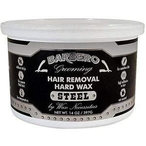 Waxness Barbero Grooming streeploze harde wax in blik voor mannen ""Steel"" / Hard Wax Tin for Men 397 g