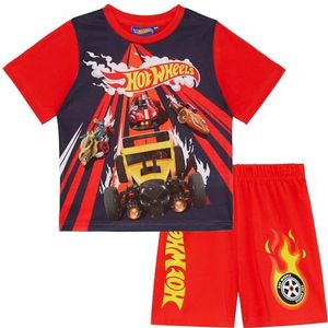 Hot Wheels Racing Car Pyjama-set met korte mouwen, Racing Rood, 2-3 Jaar