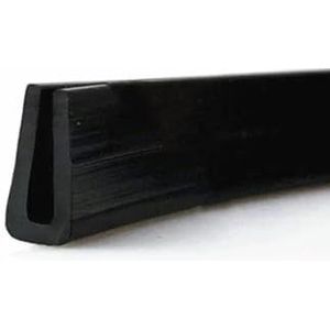 Zwart rubberen U-vormige randafdichtingsstrips Tochtstrip Anti-botsingsbeschermend metalen paneel Glazen rand met klemgroef-plat-8x11x12mm-5 meter