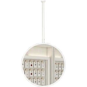 Ronde, zwevende plafondspiegel for kaptafels, scheren en make-up. Geschikt for thuis of in hotels. Met ophangstang die u zelf kunt aanpassen.(White,60cm)
