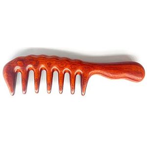 Sitronugras Handgemaakte brede tand houten kam, hoofd hoofdhuid massage kam, sandelhout haarkam haarkeuze, antistatische natuurlijke haarontklitter houten kam voor mannen en vrouwen met gratis zakje