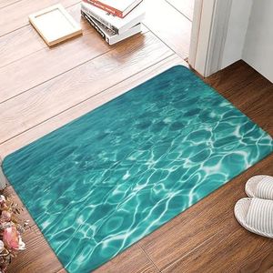 YNCATXZ Blue Aqua zwembad waterdeurmat 40 x 60 cm antislip binnen buiten mat welkomstmat wasbaar deurmat voor ingang deurmat absorberende flanellen badmatten