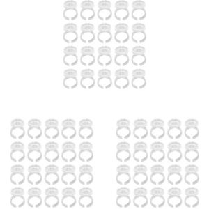 3 set 100x Lijm Ringen Lash Lijm Cups voor Tattoo Volume Lash Make-up Wit, 0,9x2 inch