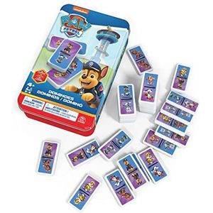 Tafelspellen – Paw Patrol Domino – Domino – grappig bordspel met 28 chips met transportkoffer van metaal – 2-4 spelers – 6067468 – bordspellen voor kinderen vanaf 4 jaar