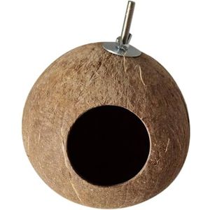 OMEM Vogel Kokosnoot Huis, Kokosnoot Schelpen kan Vast in Bamboe, Vogelkooien, Hamster Kooien (M)