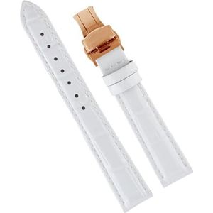 dayeer Dames lederen horlogeband voor PP Horlogeband voor Omega Horlogeband voor Tissot damesarmband (Color : White rosegold, Size : 13mm)