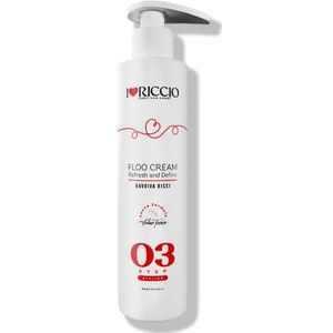 I Love Riccio Floo Cream voor krullend haar met argan-, macadamia- en jojoba-oliën, hydrateert en friet voor gedefinieerde en elastische krullen, 250 ml