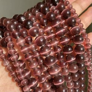 Natuurlijke maansteen kralen witte kattenoog ronde losse kralen 4/6/8/10/12mm sieraden maken DIY armband 15"" streng-paars-12mm 30 stuks kralen