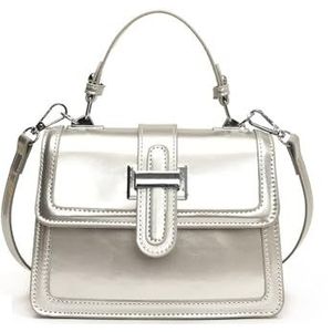 NIUSABOU Patent leren Tote avond handtas dames feest portemonnee clutch schoudertas(Silver)