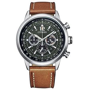 Citizen Aviator Chronograph Men's Watch CA4470-15X Steel Eco-Drive Leather Riem