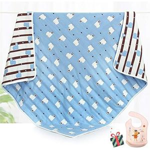 Chickwin Babydeken, superzacht katoenen kinderdeken, kruipdeken, perfect voor kinderen en babywagen, kleine kinderbed en babyschaal 120x150cm blauw