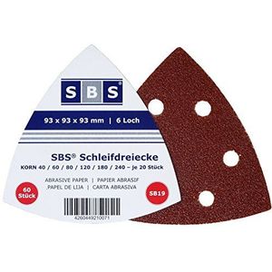 SBS Schuurdriehoeken | 93x93x93 Delta | 50 stuks | verschillende korrelgroottes (60 stuks Mix Pack per 10x per korrel)