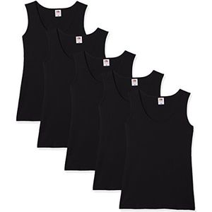 FRUIT OF THE LOOM Vrouwen Valueweight Atletische Vesten (Pack fo 5), Zwart, XL