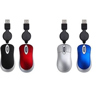 Muis Muizen Bedrade Snoer Ergonomie USB Optisch Intrekbare voor Computer Mini Laptop PC Draagbaar (grijs)