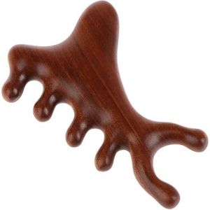 Konijn vorm sandelhout haar kam anti-statische styling tool hoofdhuid ontspannen acupoint stimulator sandelhout draagbare houten handvat kam (maat: D)