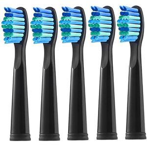 Teeteck tandenborstel, opzetborstels voor reserveborstels, medium zachte borstelharen, geschikt voor 507/508/515/551/917/D7/D8/959,5 stuks, zwart