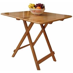 ZYBOWAYL Vierkante klaptafel 26 x 26 x 28 inch massief houten eettafel, rustieke salontafel, draagbare outdoor bijzettafel, ruimtebesparend, vouwbaar, halve picknicktafel voor binnen, terras, camping