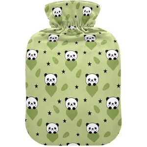 LI ZHI XIN PVC warmwaterkruik met fluwelen deksel 1L 2L kleine middelgrote pandapatroon