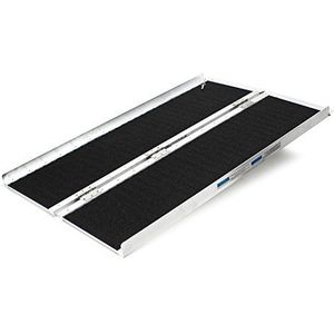 Rolstoel oprijplaat opvouwbaar aluminium anti-slip oppervlak 122cm 270kg