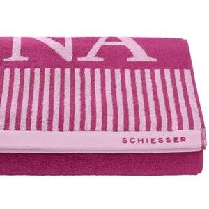 Schiesser Sauna handdoek - 100% Katoen - XXL badhanddoek ook geschikt als strandlaken - 75x200 cm - Fuchsia